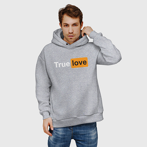 Мужское худи оверсайз True Love / Меланж – фото 3