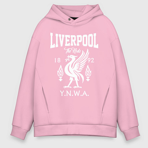 Мужское худи оверсайз Liverpool YNWA / Светло-розовый – фото 1