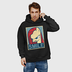 Толстовка оверсайз мужская MLP: Smile, цвет: черный — фото 2