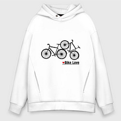Толстовка оверсайз мужская Bike Love, цвет: белый