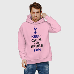 Толстовка оверсайз мужская Keep Calm & Spurs fan, цвет: светло-розовый — фото 2