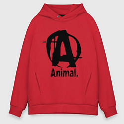 Толстовка оверсайз мужская Animal Logo, цвет: красный