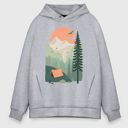 Толстовка оверсайз мужская Wood Adventure, цвет: меланж