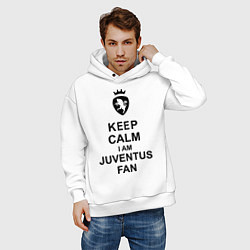 Толстовка оверсайз мужская Keep Calm & Juventus fan, цвет: белый — фото 2