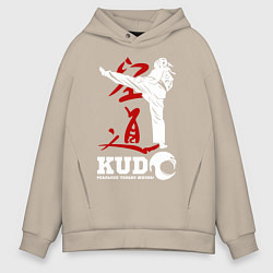 Толстовка оверсайз мужская Kudo, цвет: миндальный