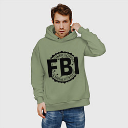 Толстовка оверсайз мужская FBI Agency, цвет: авокадо — фото 2