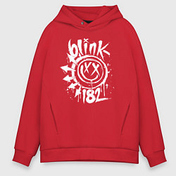 Толстовка оверсайз мужская Blink-182: Smile, цвет: красный