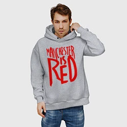 Толстовка оверсайз мужская Manchester is Red, цвет: меланж — фото 2