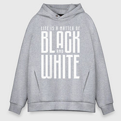 Толстовка оверсайз мужская Juventus: Black & White, цвет: меланж