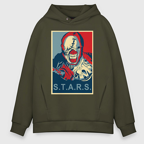 Мужское худи оверсайз STARS / Хаки – фото 1