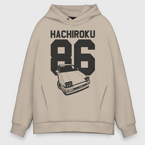 Мужское худи оверсайз Toyota AE86 Hachiroku / Миндальный – фото 1