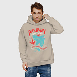 Толстовка оверсайз мужская Parkway Drive: Unbreakable, цвет: миндальный — фото 2