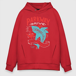 Толстовка оверсайз мужская Parkway Drive: Unbreakable цвета красный — фото 1
