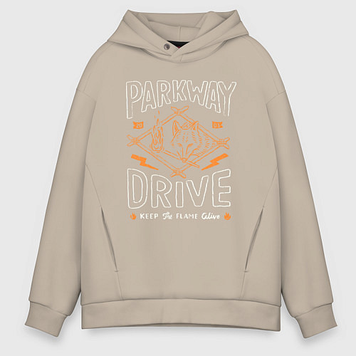 Мужское худи оверсайз Parkway Drive: Keep the flame alive / Миндальный – фото 1