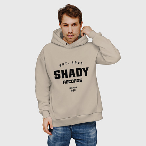 Мужское худи оверсайз Shady records / Миндальный – фото 3