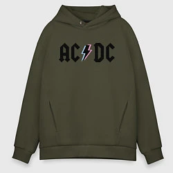 Толстовка оверсайз мужская AC/DC, цвет: хаки