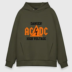 Толстовка оверсайз мужская AC/DC: High Voltage, цвет: хаки