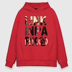 Толстовка оверсайз мужская Linkin Park, цвет: красный