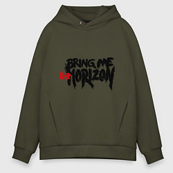 Толстовка оверсайз мужская Bring me the horizon, цвет: хаки