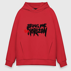 Толстовка оверсайз мужская Bring me the horizon, цвет: красный