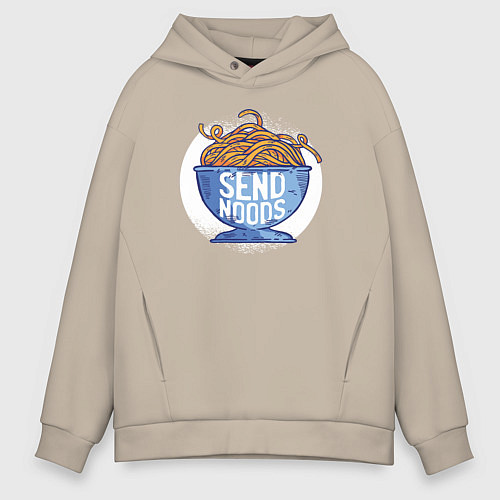 Мужское худи оверсайз Send Noods / Миндальный – фото 1