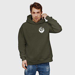 Толстовка оверсайз мужская Fallout: Brotherhood of Steel, цвет: хаки — фото 2