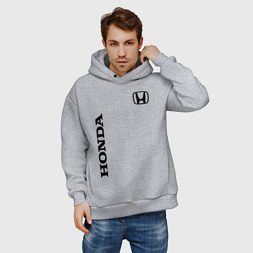 Мужское худи оверсайз HONDA / Меланж – фото 3