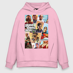 Толстовка оверсайз мужская GTA 5: Stories, цвет: светло-розовый