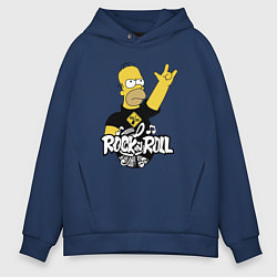 Толстовка оверсайз мужская Rock n Roll, цвет: тёмно-синий