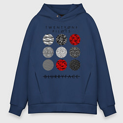 Толстовка оверсайз мужская TOP: Blurryface, цвет: тёмно-синий