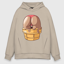 Толстовка оверсайз мужская Eat me, цвет: миндальный