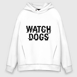 Толстовка оверсайз мужская Watch Dogs цвета белый — фото 1
