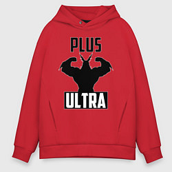 Толстовка оверсайз мужская PLUS ULTRA черный, цвет: красный