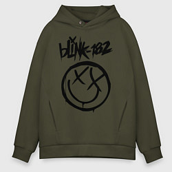 Толстовка оверсайз мужская BLINK-182, цвет: хаки