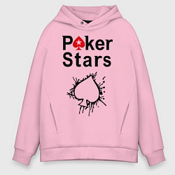 Толстовка оверсайз мужская Poker Stars, цвет: светло-розовый