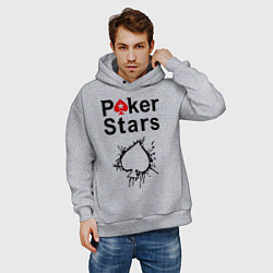 Толстовка оверсайз мужская Poker Stars, цвет: меланж — фото 2