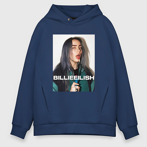 Мужское худи оверсайз Billie Eilish / Тёмно-синий – фото 1