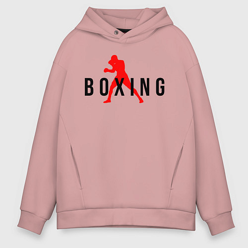 Мужское худи оверсайз Boxing indastry / Пыльно-розовый – фото 1