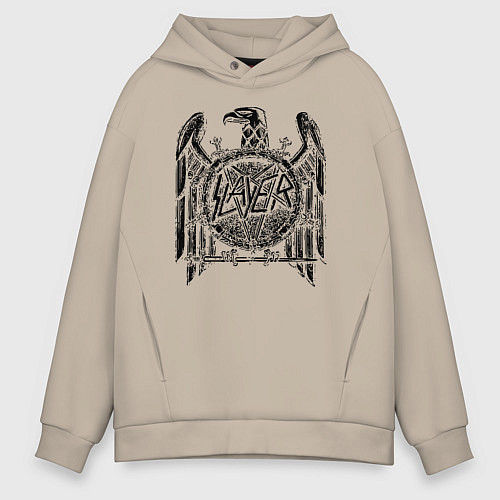 Мужское худи оверсайз Slayer логотип / Миндальный – фото 1