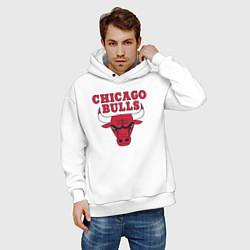 Толстовка оверсайз мужская CHICAGO BULLS, цвет: белый — фото 2