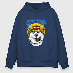 Толстовка оверсайз мужская Hockey Dog, цвет: тёмно-синий