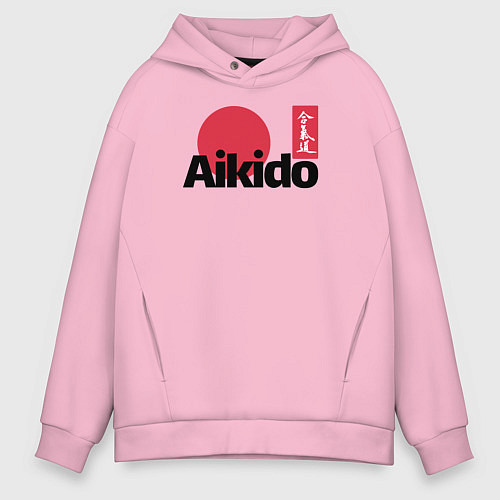 Мужское худи оверсайз Aikido / Светло-розовый – фото 1