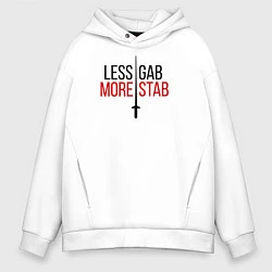 Толстовка оверсайз мужская Less Gab, More Stab, цвет: белый