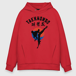 Толстовка оверсайз мужская Taekwondo, цвет: красный