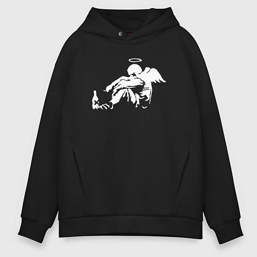 Мужское худи оверсайз Banksy / Черный – фото 1