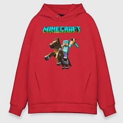 Толстовка оверсайз мужская Minecraft, цвет: красный