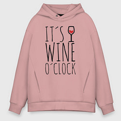 Толстовка оверсайз мужская Wine O'clock, цвет: пыльно-розовый
