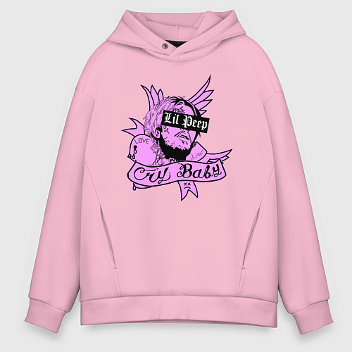 Мужское худи оверсайз LIL PEEP / Светло-розовый – фото 1