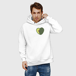 Толстовка оверсайз мужская Avocado Heart, цвет: белый — фото 2
