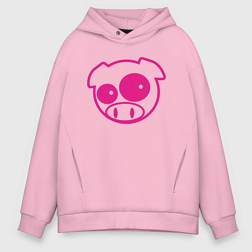 Мужское худи оверсайз Subaru Power Pig / Светло-розовый – фото 1